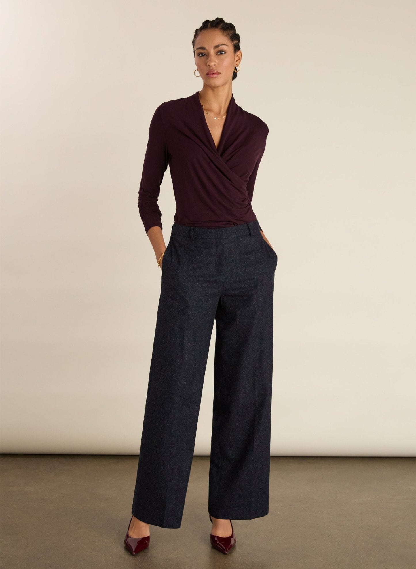 Gylda Wrap Top / Plum