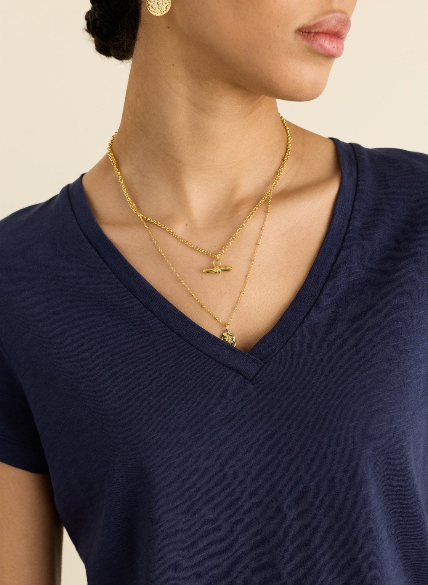 Hanorah Organic V-Neck Tee / Deep Indigo
