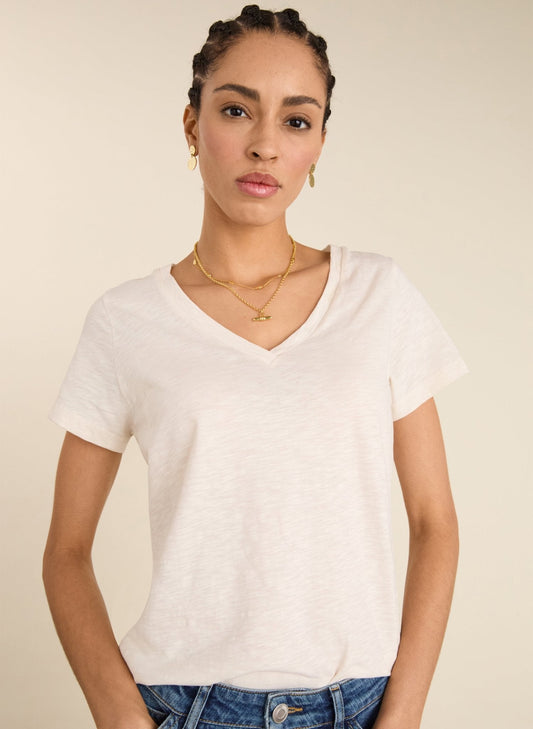 Hanorah Organic V-Neck Tee / Pure White