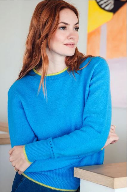 Helena Jumper - Electric Blue, Contrast Tipping