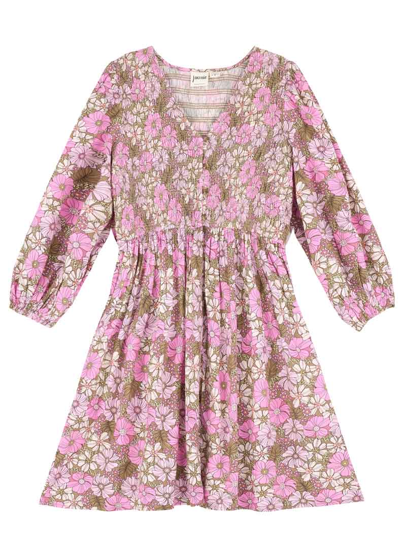 Henderson Pink Floral Print Smock Dress - Pink