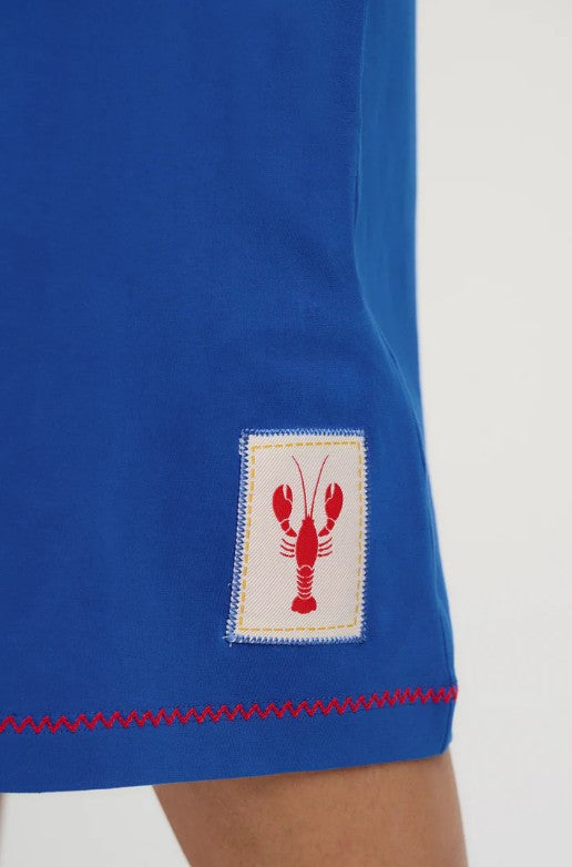 Ida Jersey Midi Dress - Blue, Lobster Badge