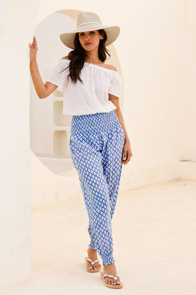 Ilana Frill Organic Cotton Gauze Top - White