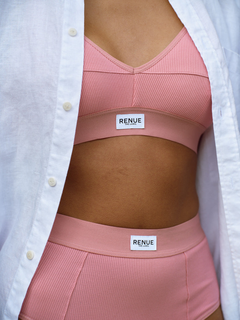 RENUE sustainable underwear - dusty pink bralette for Soft Summer, Cool Summer, Light Summer palettes