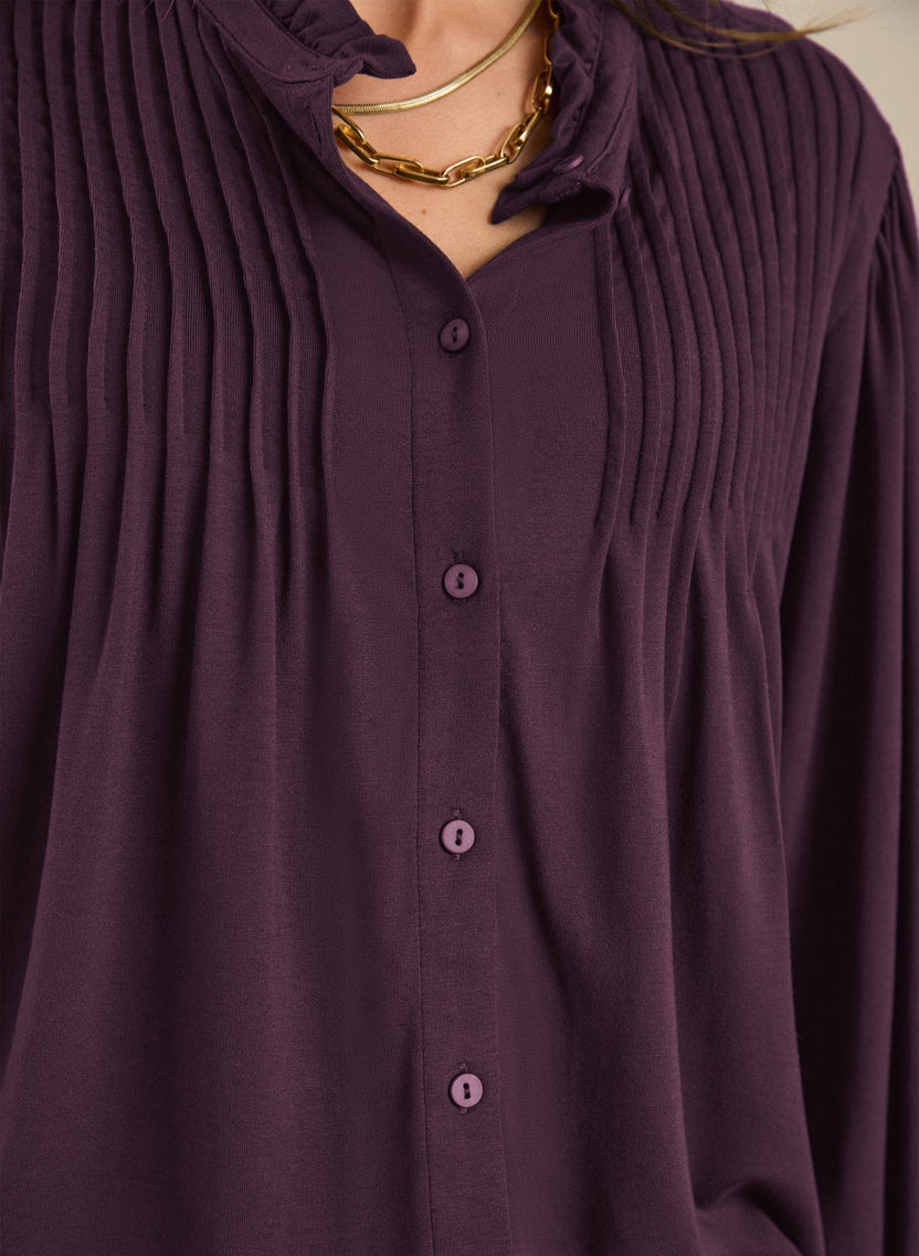 Imken Long Sleeve Blouse / Plum