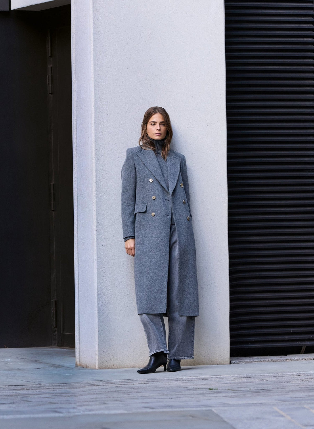 Kennedy Wool Blend Tailored Coat - Grey