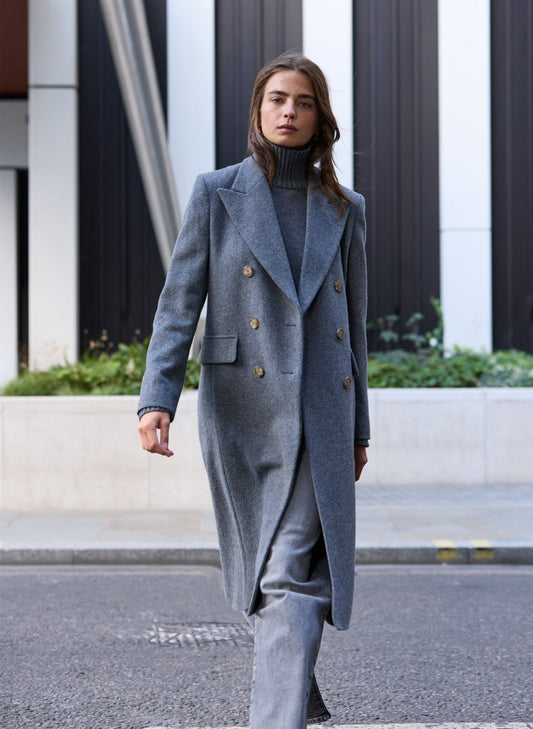 Kennedy Wool Blend Tailored Coat - Grey