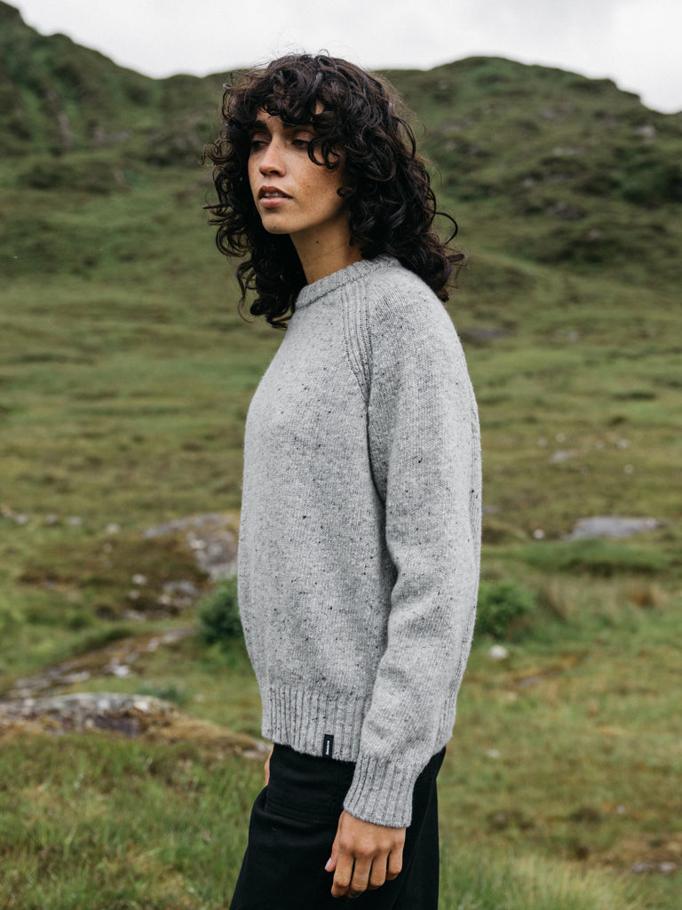 Women's Farne Crew Neck Knit Jumper - Dove Grey