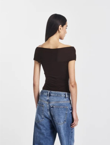 Laila Twist Front Top in Bitter Chocolate