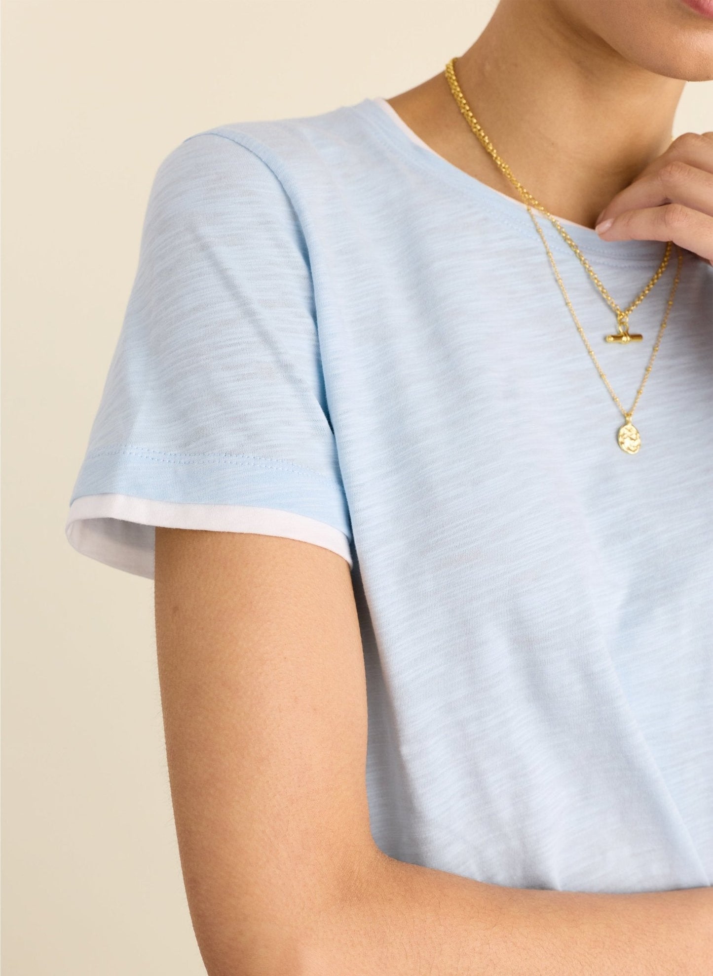 Lally Organic Cotton Layer Tee - Ice Blue