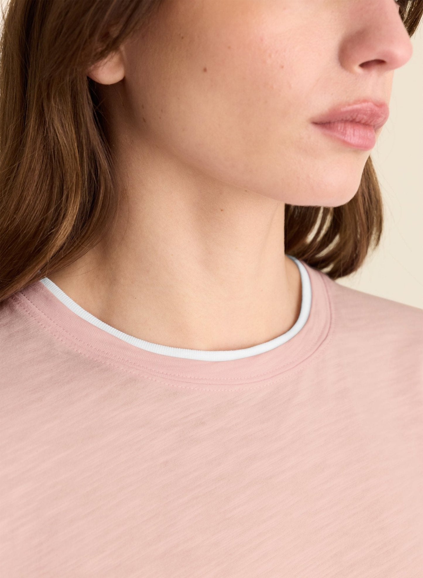 Lally Organic Cotton Layer Tee - Pastel Pink