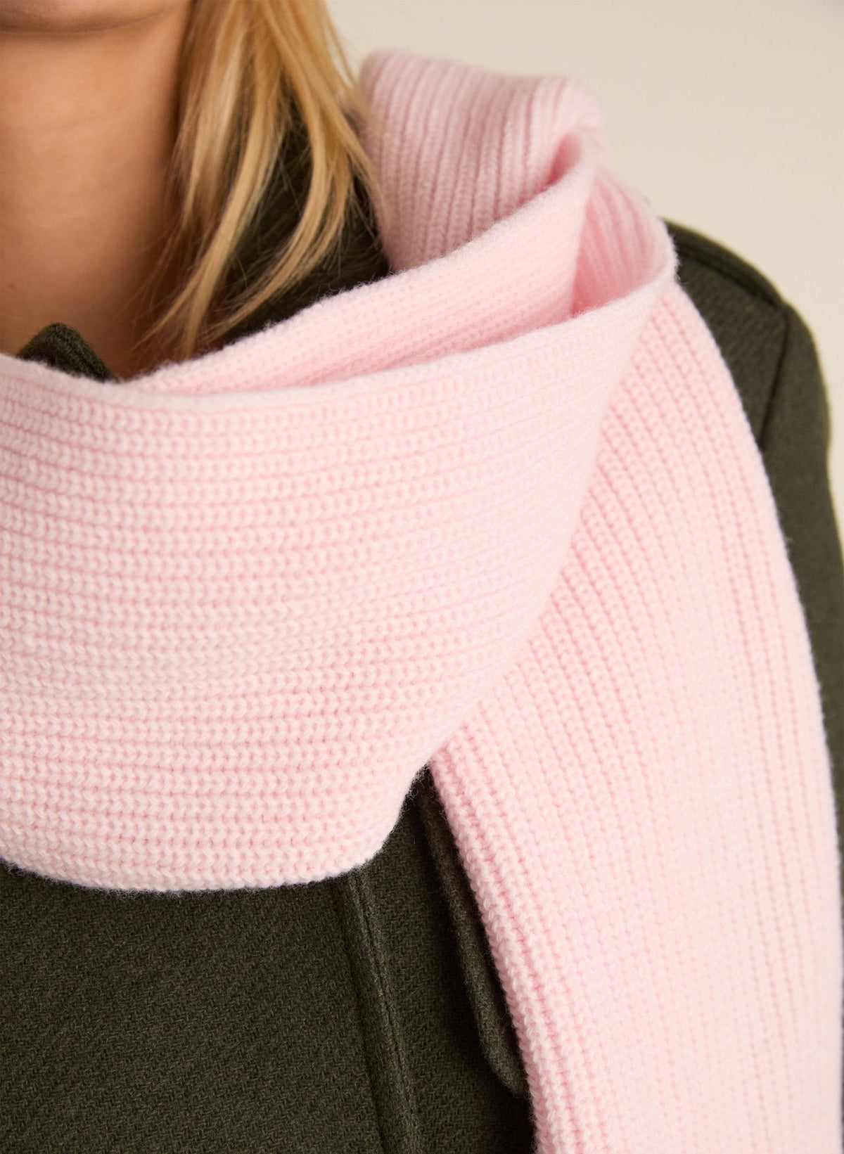Laura Wool Blend Scarf - Powder Pink