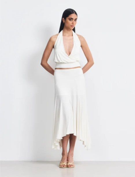 Lenny Wrap Front Halter in Chalk