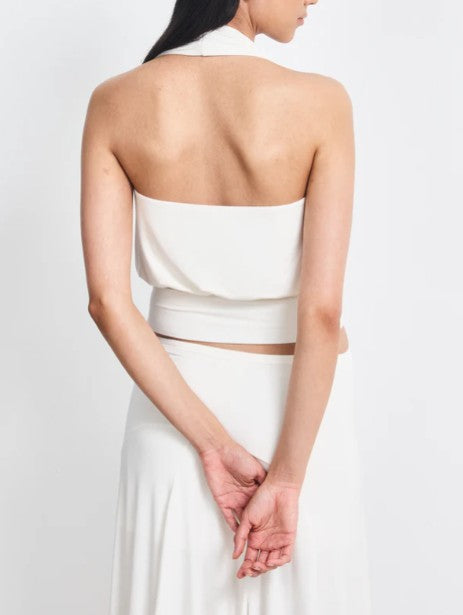 Lenny Wrap Front Halter in Chalk