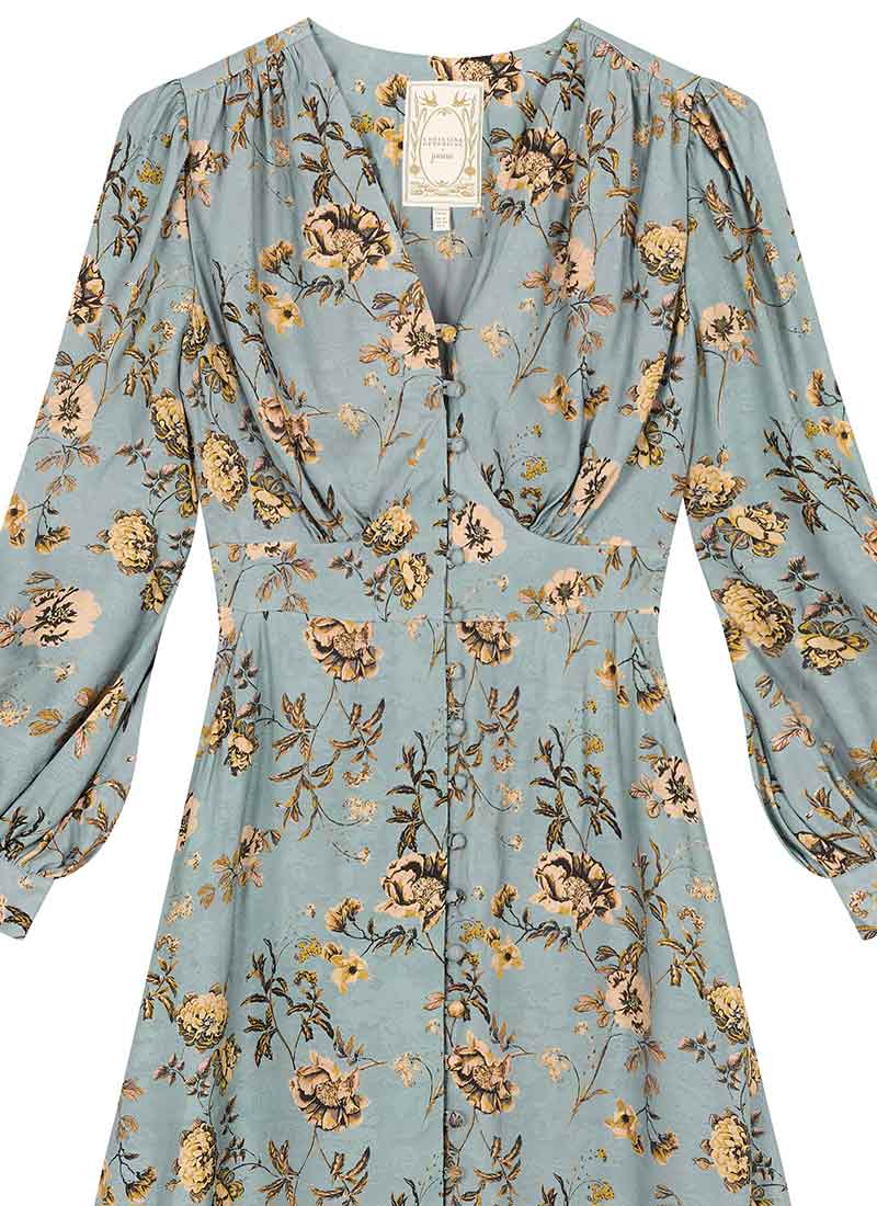 Christina Hendricks X Joanie - Lily Of The Valley Pressed Flowers Print Midi Dress