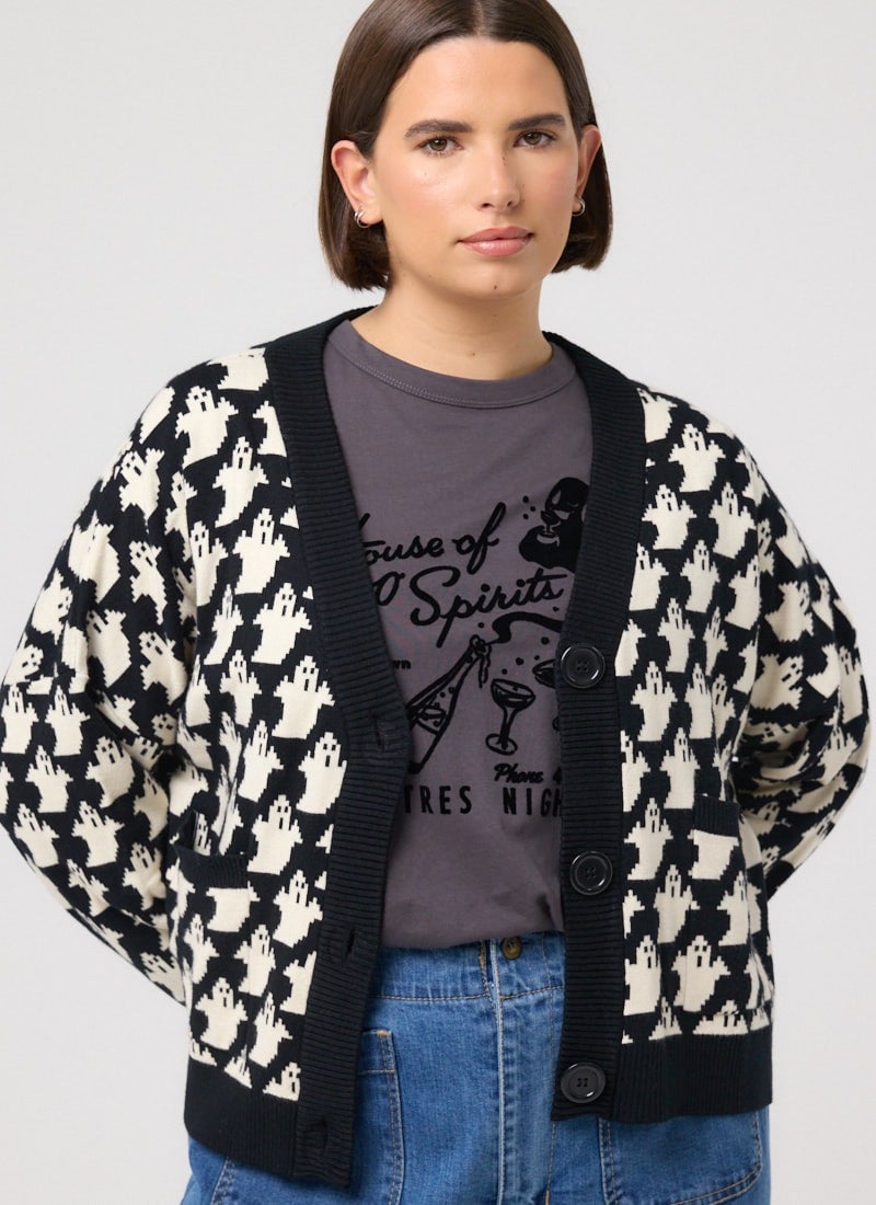 Lovelace Ghost Jacquard Oversized Cardigan