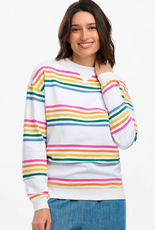 Lucia Sweatshirt - Off-White/Multi, Stripes