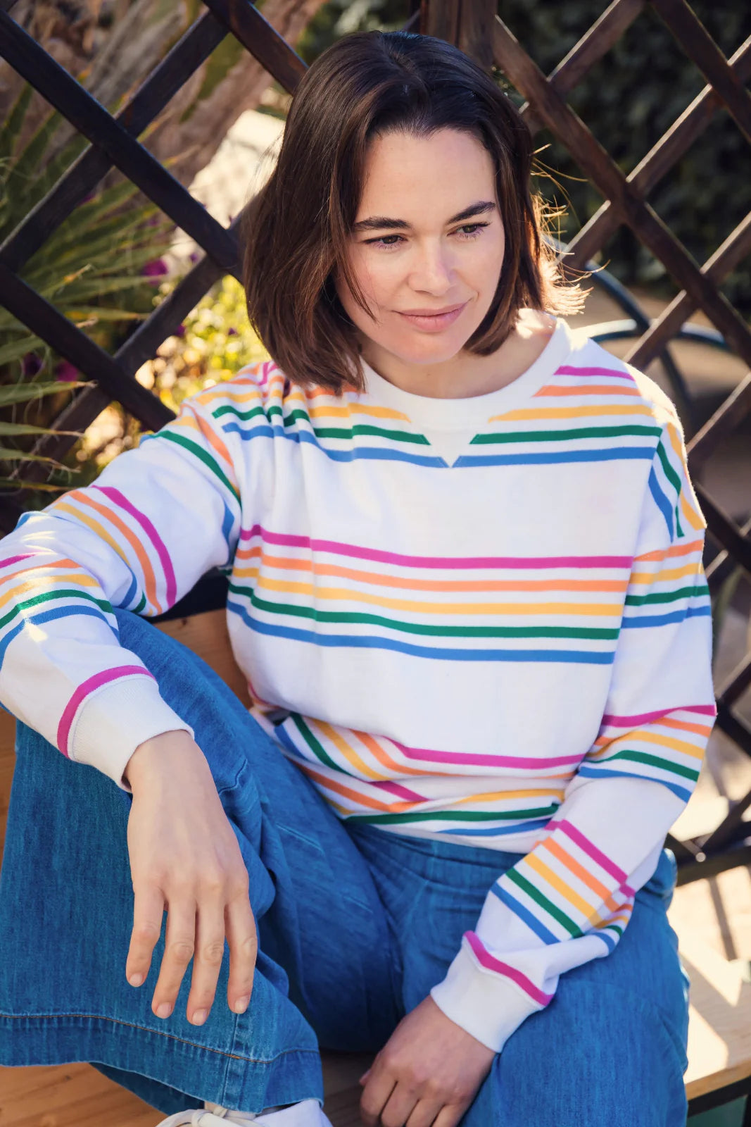 Lucia Sweatshirt - Off-White/Multi, Stripes