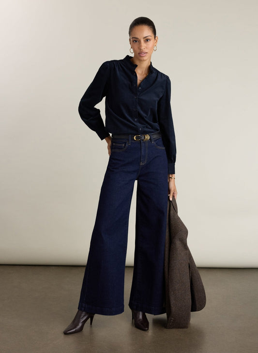 Luisa Corduroy Blouse - Deep Indigo