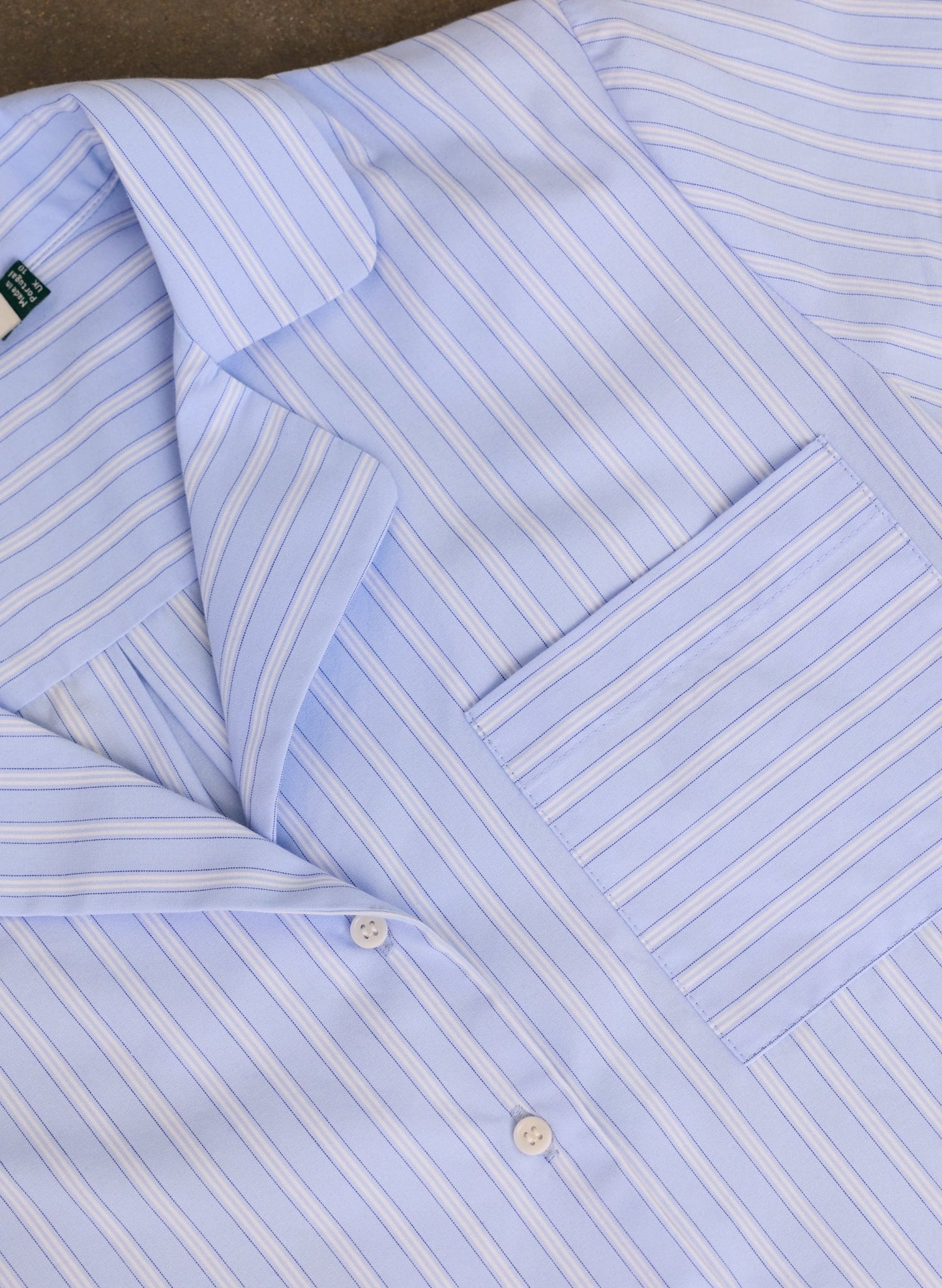 Lula Organic Cotton Stripe Pyjama Shirt - Blue & White Stripe