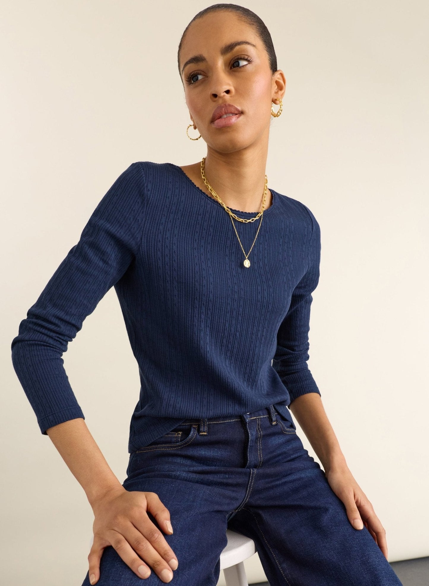 Indigo organic cotton top.