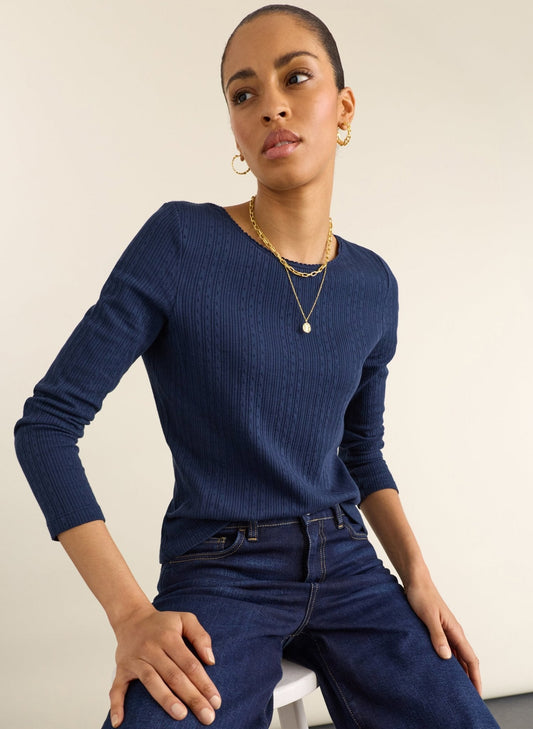 Indigo organic cotton top.