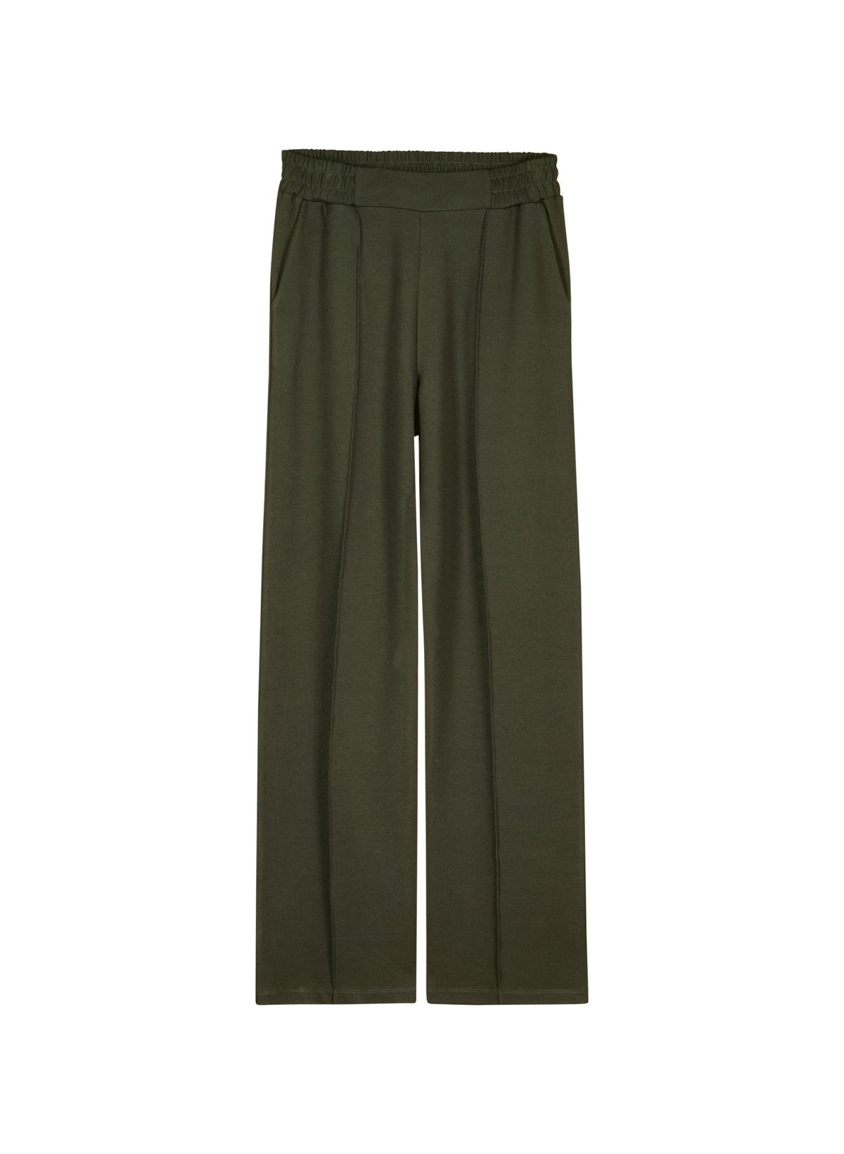 Marian Ponte Wide Leg Trousers - Deep Khaki