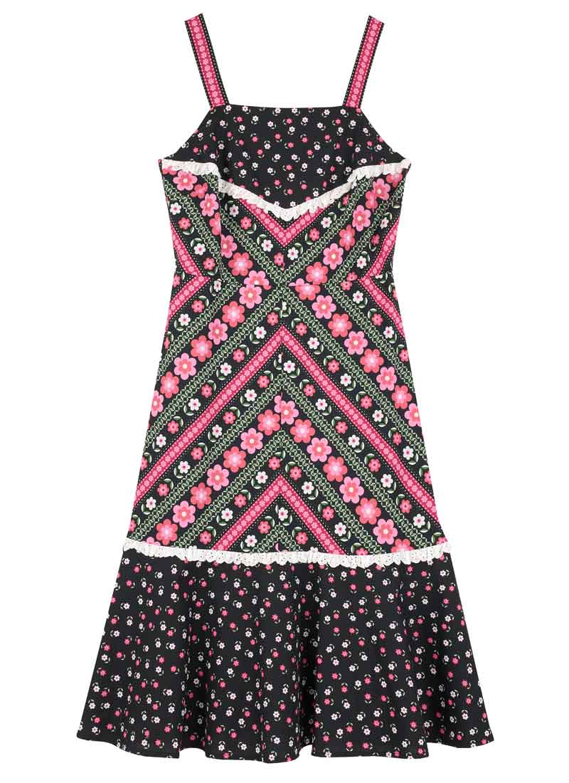 Maude Floral Print Square Neck Sundress - Pink
