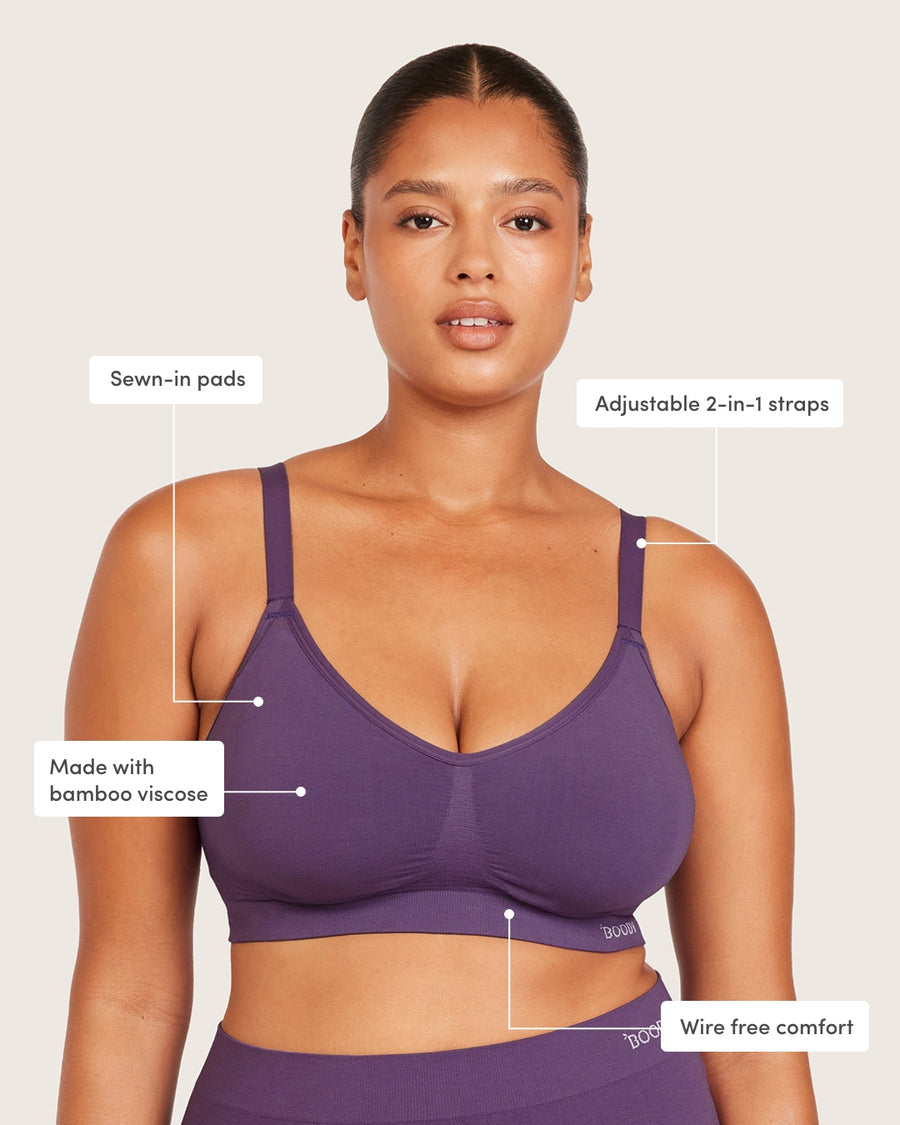Bamboo Wireless Full Bust T-Shirt Bra - Amethyst