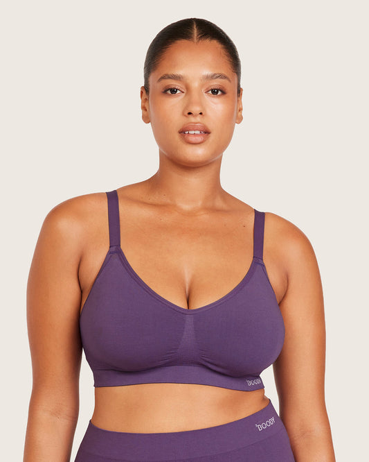 Purple bamboo full bust bra.