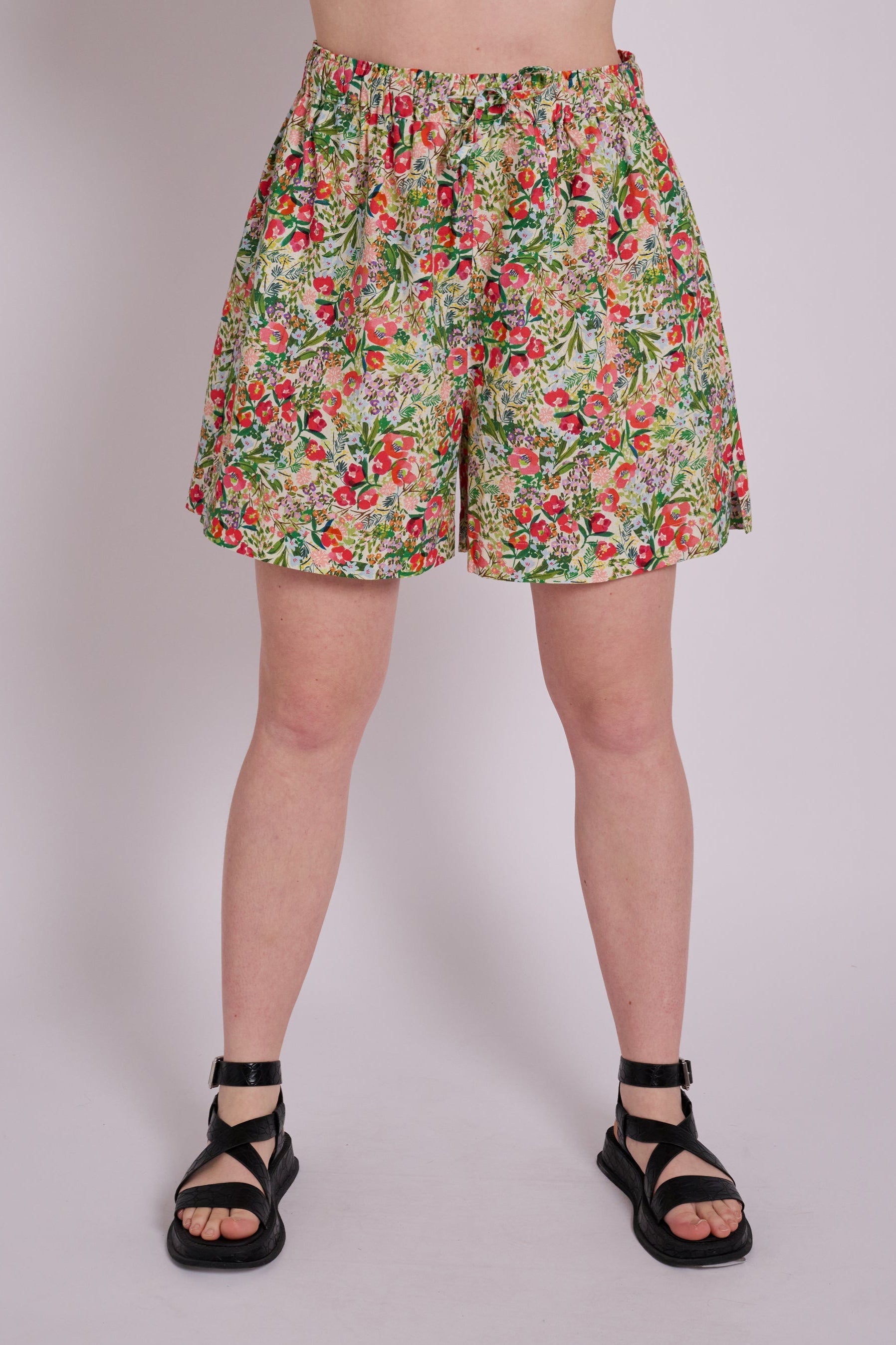 Floral linen shorts by MuthaHood UK.