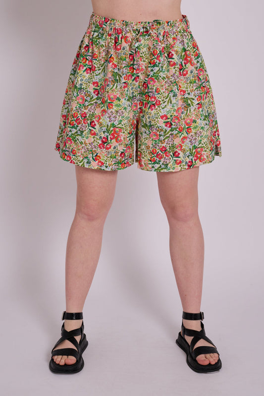 Floral linen shorts by MuthaHood UK.