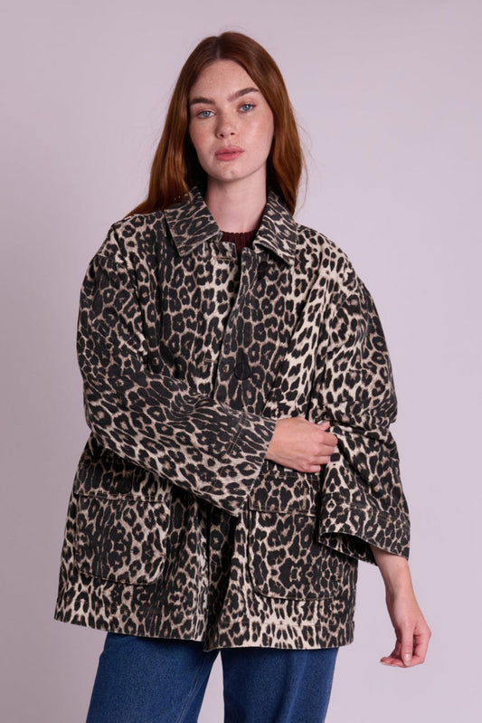Sienna Leopard Denim Jacket