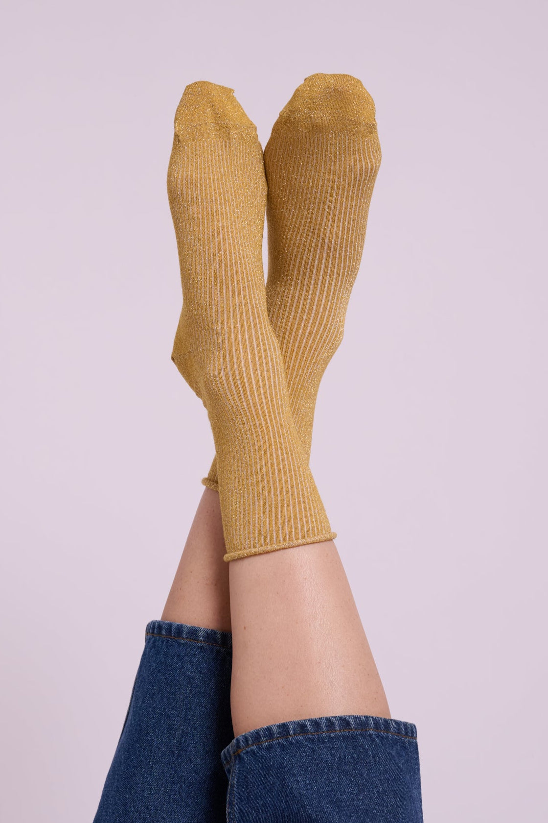 Klue Mustard Glitter Socks