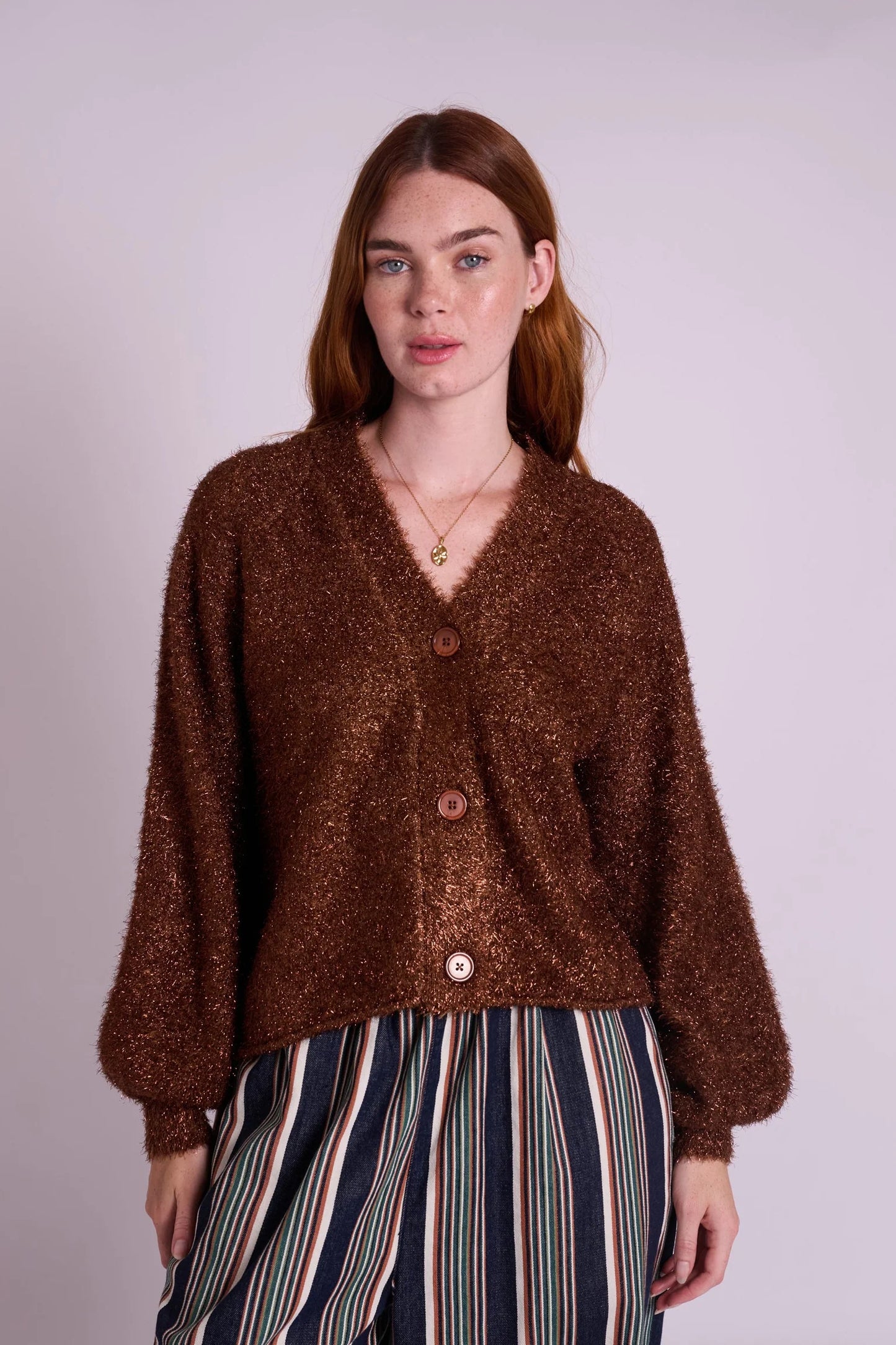 Copper Espresso Sparkly Mabel Cardigan