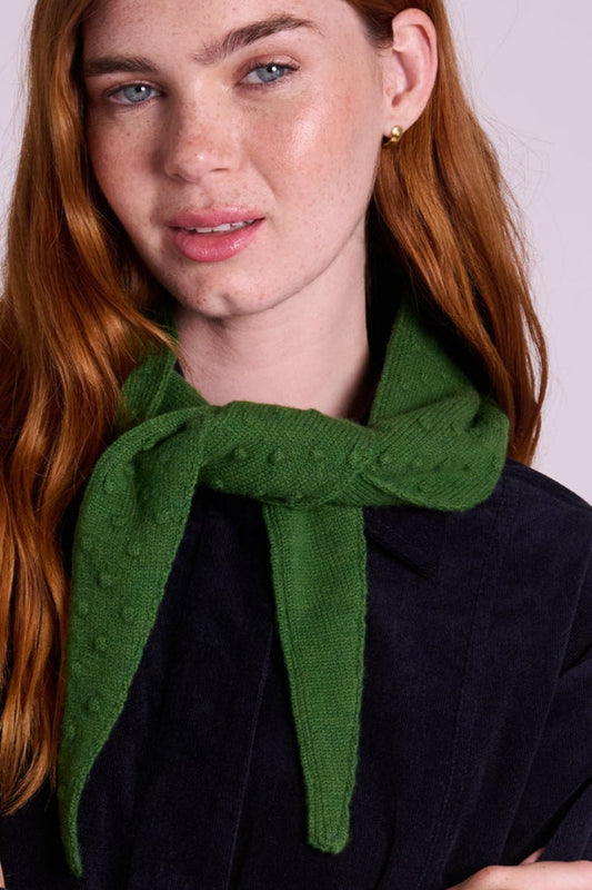 Lyla Pea Green Popcorn Triangle Scarf