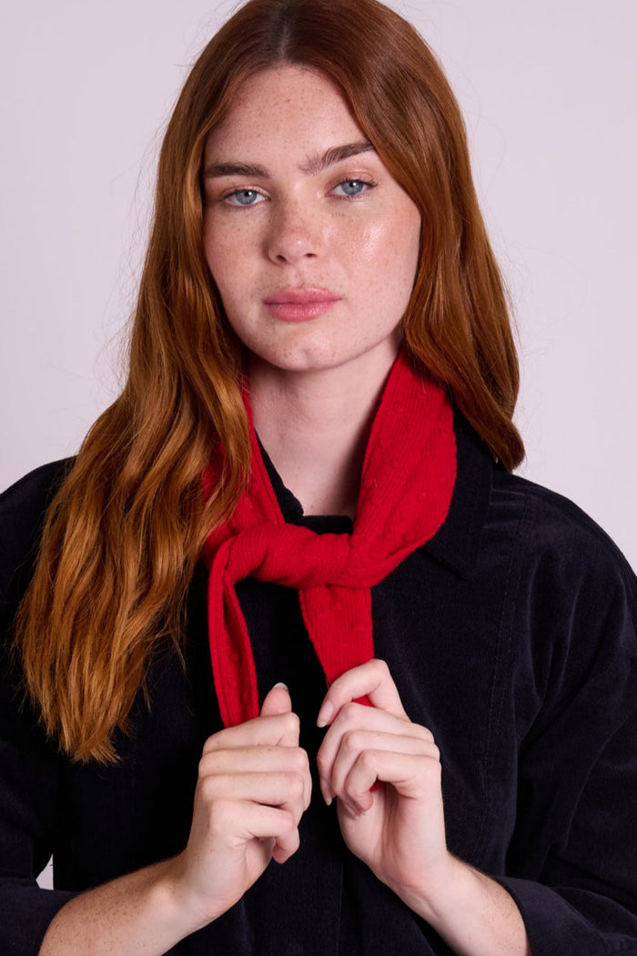 Lyla Red Popcorn Triangle Scarf