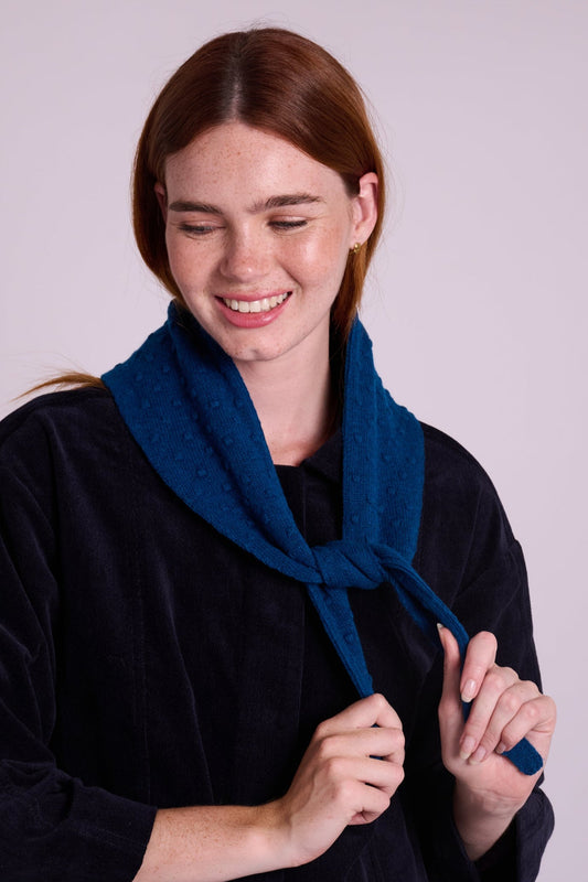 Lyla Petrol Popcorn Triangle Scarf
