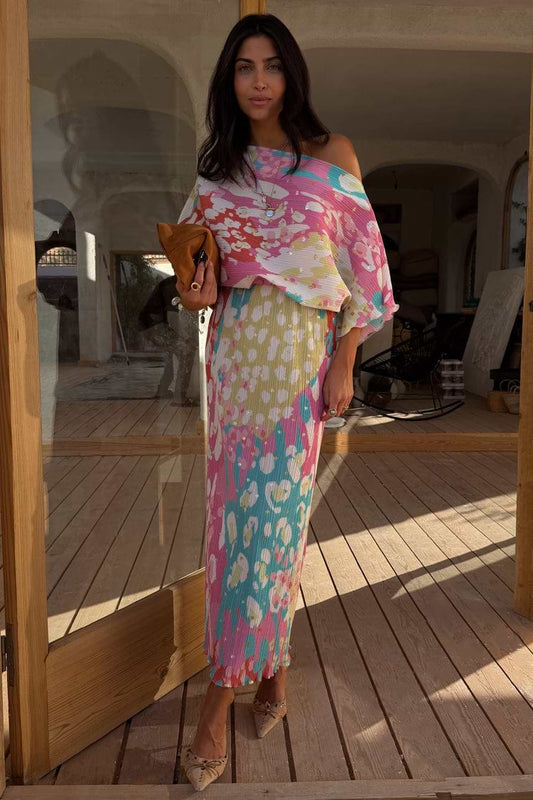 Bright pastel leopard print dress.