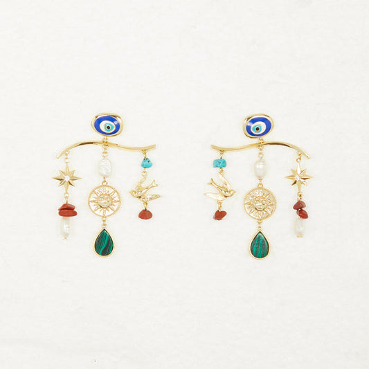 Gold Plated Balearic Charm Earring