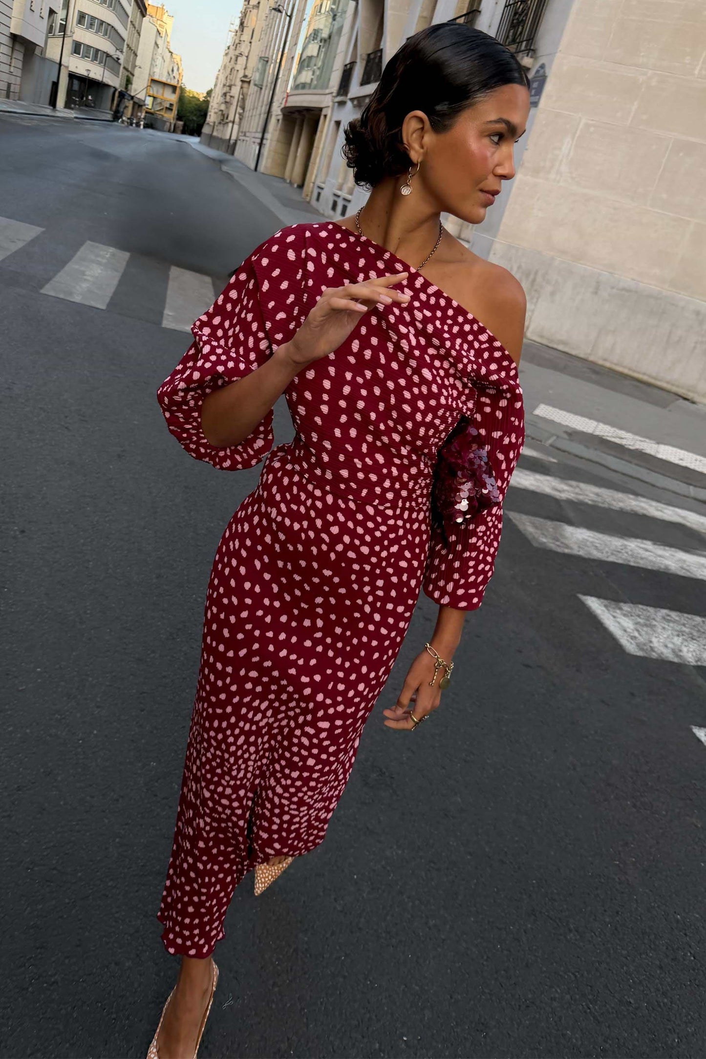 Burgundy Deer Tilly Dress