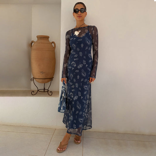 Denim Deloris Mesh Dress