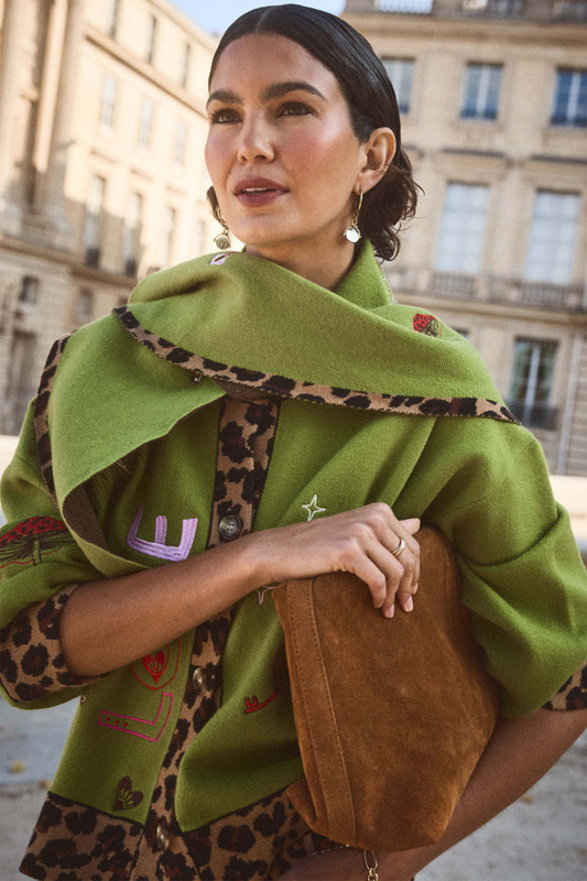 Olive Amore Large Knit Scarf