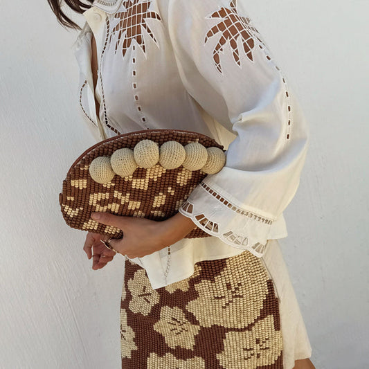 Jaden Beaded Clutch Bag