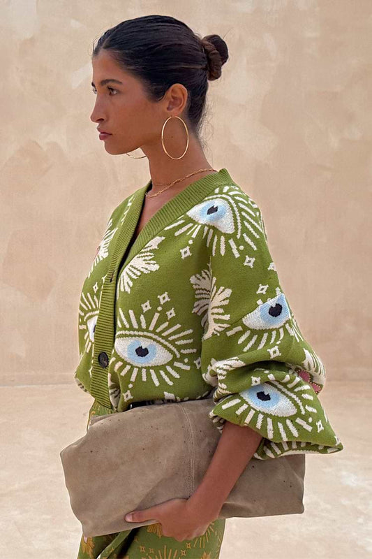 Khaki Eye Cardigan