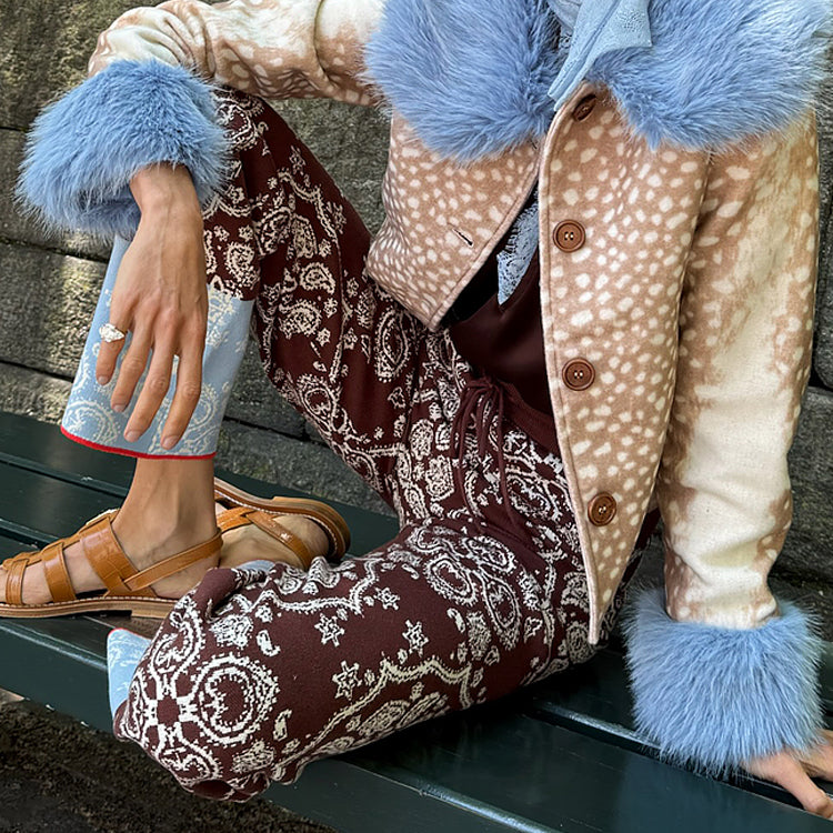 Chocolate Bandana Wide Leg Trousers