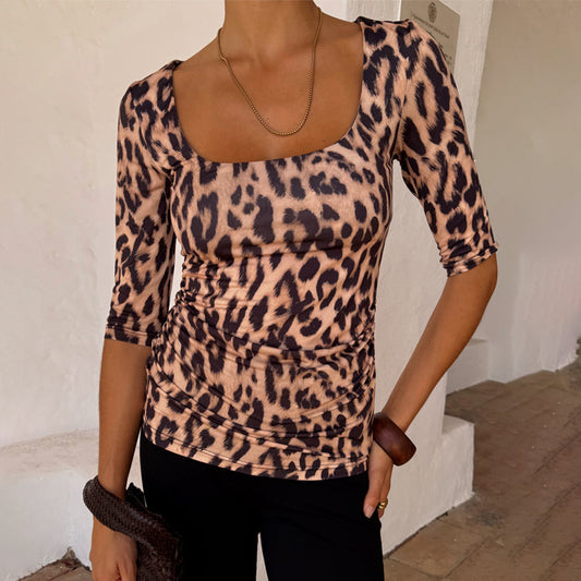 Leopard Jersey Top