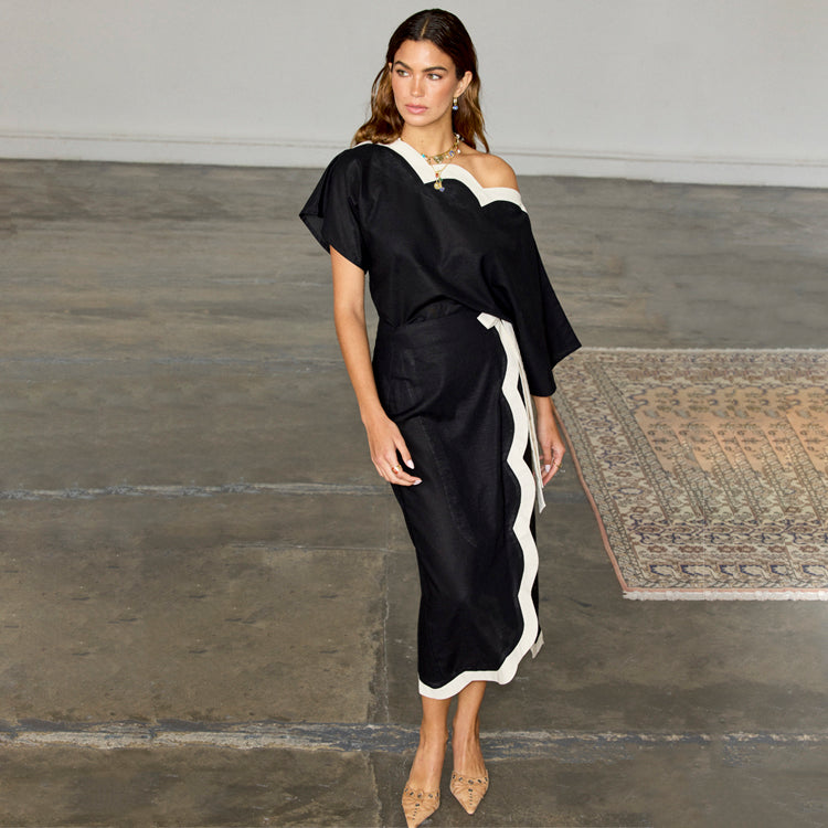 Mono Scallop Jaspre Skirt