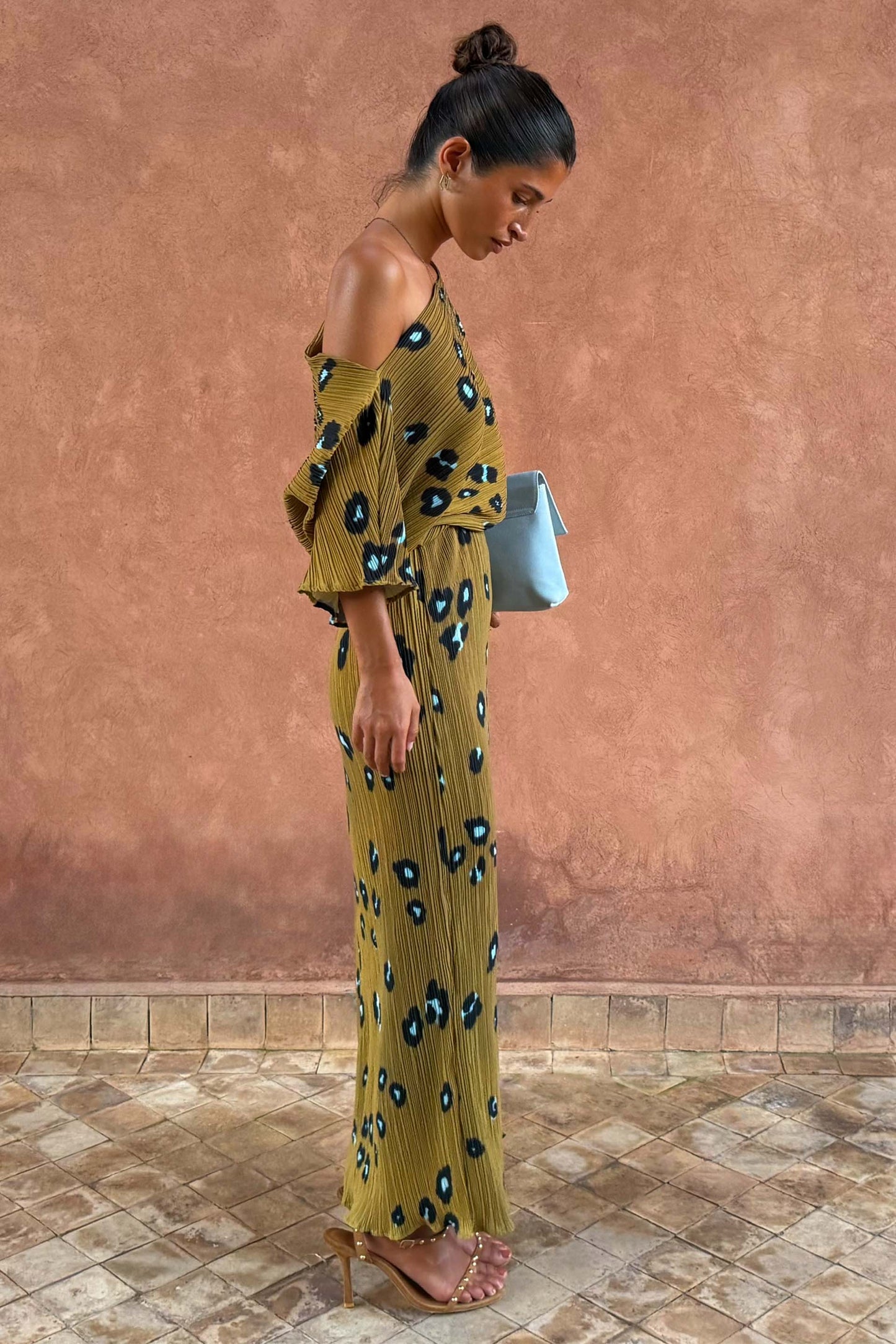 Olive Blurred Leopard Tilly Dress