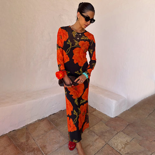 Black Poppy Aria Mesh Dress Petite